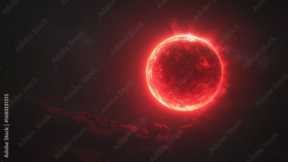 Obraz premium red moon circle energy light background 