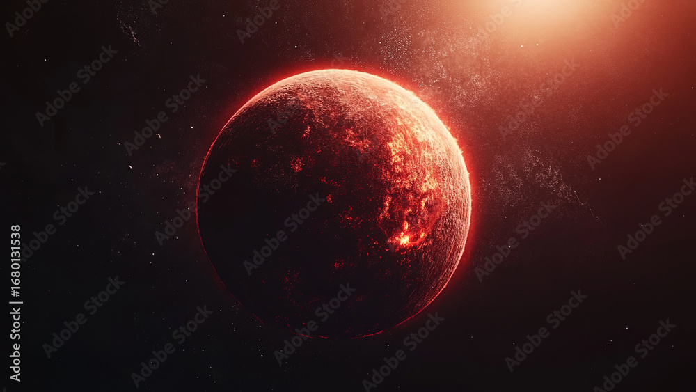 Fototapeta premium red moon circle energy light background 