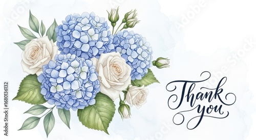 Beautiful floral arrangement with a thank you message
