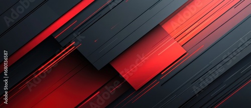 Abstract Background of Intersecting Diagonal Red and Black Stripes