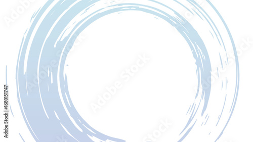 和風　フレーム　筆　爽やか　水色　丸　ベクター　背景