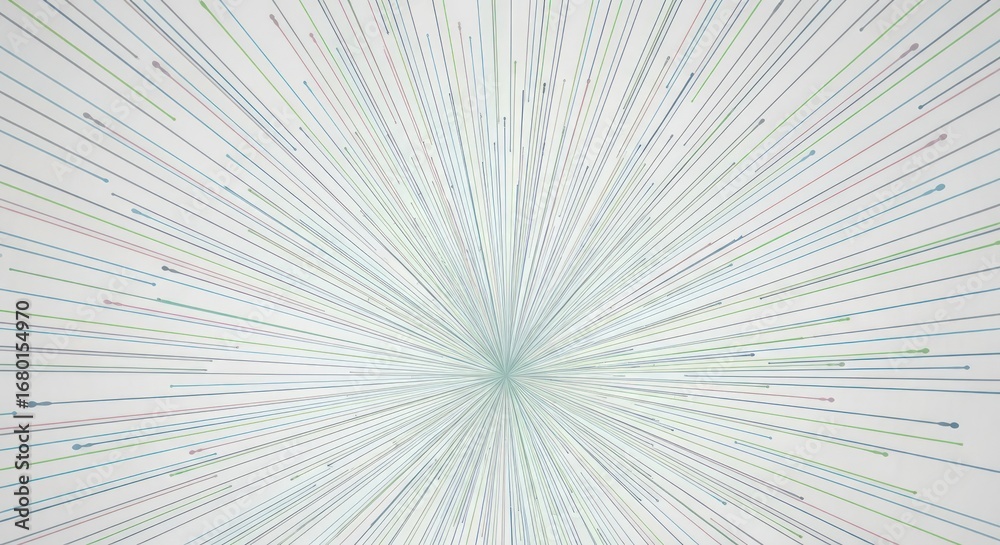 Obraz premium Abstract Data Stream Visualization with Lines and Dots on White Background