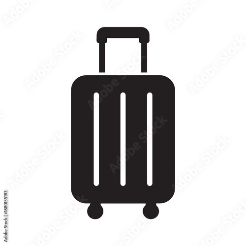 Luggage silhouette black and white vector icon