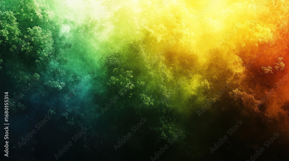 Naklejka premium Vibrant Abstract Forest Canopy with Ethereal Light and Dynamic Color Gradient