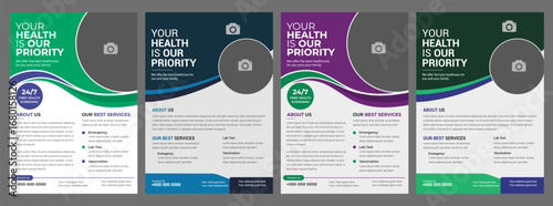  new modern Corporate healthcare and medical flyer design cover a4 flyer design template for print Corporate healthcare and medical flyer or poster design  medicine, page, styles, abstract