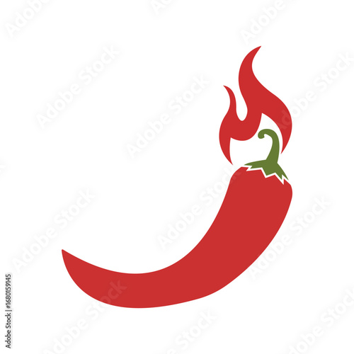 Red chili pepper vector illustration, hot spicy vegetable design for food, cooking, and spice concepts.