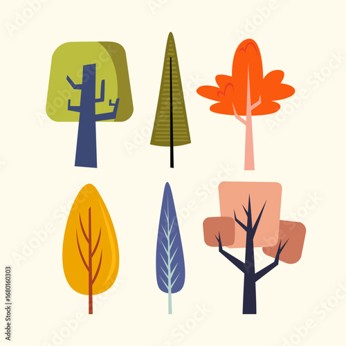 Atomic Mid Century Decoration Tree Illustration