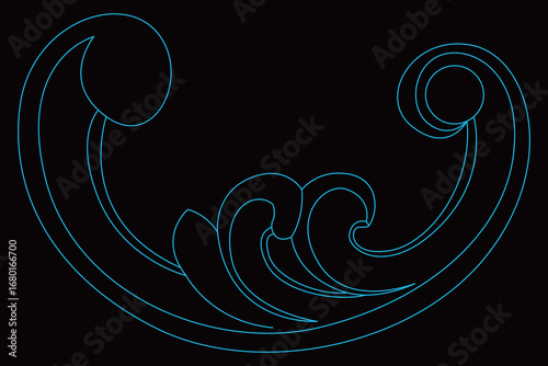 Classic ornate drawing displaying beautiful swirling lines and a balanced decorative flourish.