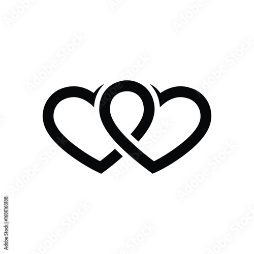 Intertwined hearts vector graphic design for love wedding valentine symbol illustration