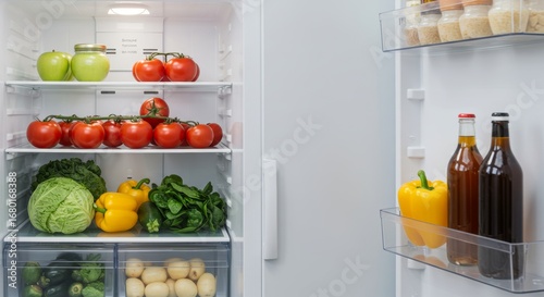 Wallpaper Mural Fresh and healthy food inside an open refrigerator with balanced nutrition for diet and lifestyle promoting well-being and nourishment Torontodigital.ca