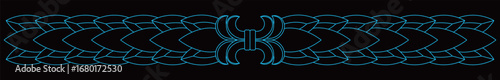 Abstract decorative border features a symmetrical pattern of flowing shapes.