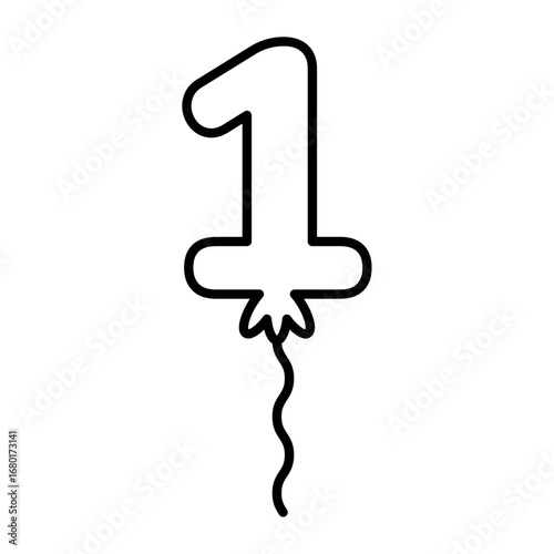 Flat Number 1 Balloon Icon