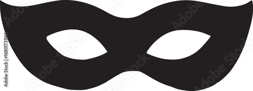 Black Mask Isolated on White Background for Party or Costume Event Mysterious and Dramatic Look for Theatrical Performance