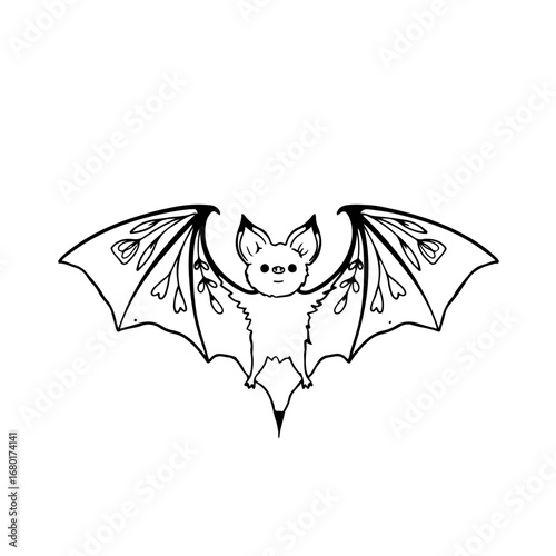 Stylized bat illustration for Halloween, spooky events, or nature designs - vector origin for easy scaling