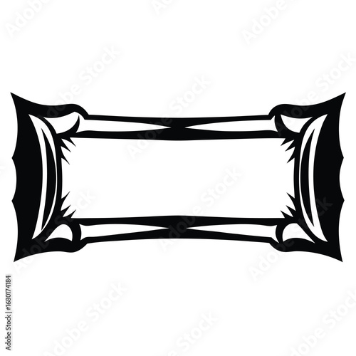 Intricate black and white banner design, perfect for a gothic style invitation