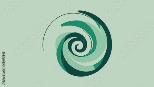 Abstract green swirl vector illustration represents growth and flowing energy