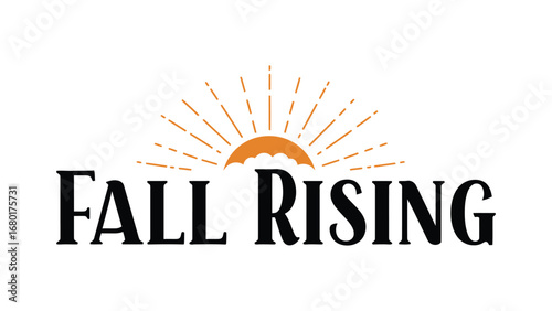 Fall rising logo design template vector illustration autumn season graphic brand identity