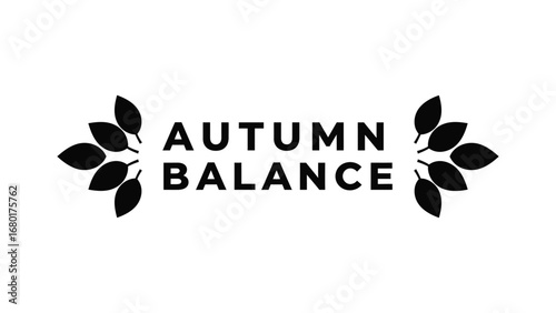 Autumn balance leaves vector graphic design element for logo and brand identity use