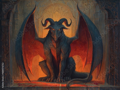 Majestic Dark Dragon in Enigmatic Setting