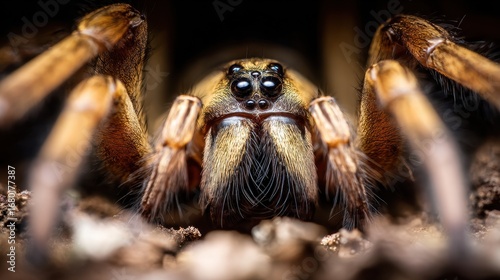 Close-up of Spider on Ground Surface