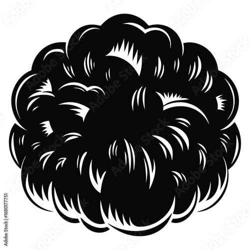 Abstract dark cloud like design with white highlights and internal features