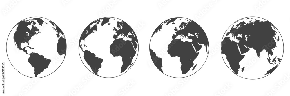 Obraz premium World Map and Globe Vector Pack