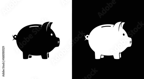 An outline style piggy bank, a modern and clean icon for financial services, banking apps, and savings plans.