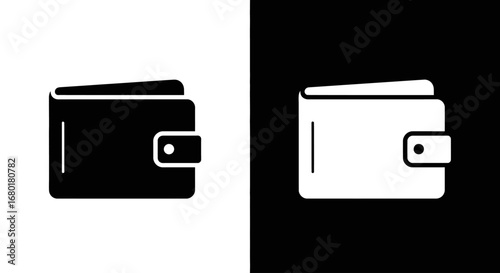 An outline style wallet, a modern and clean icon for financial applications, online payment services, and minimalist branding.