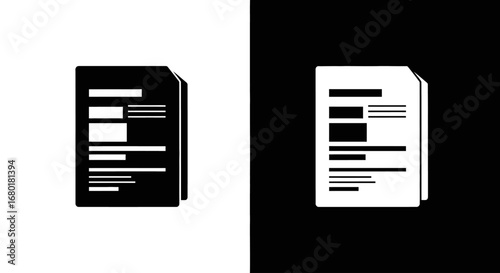 An outline style financial document, a modern and clean icon for reporting software, business analytics, and data services.