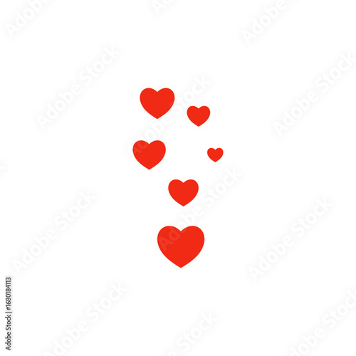Like and love icon button. Heart flat icon social media background , Social media notification icons. emoji post reactions set. set of flying hearts for live broadcasting. Vector illustration	