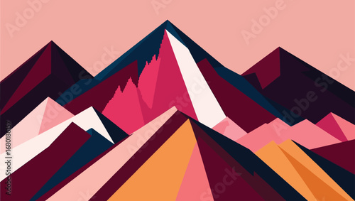 Abstract geometric mountain landscape vector illustration scalable for adobe stock eps