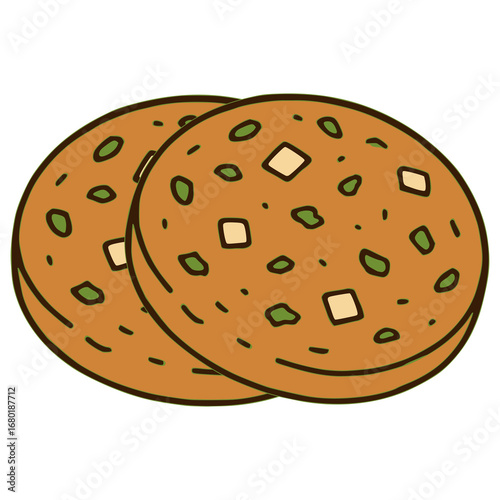 Kaspressknödel bread dumpling Austrian food flat color vector illustration template design