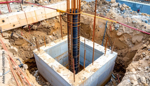 Construction site foundation