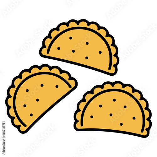 Schlutzkrapfen pasta Austrian food flat color vector illustration template design