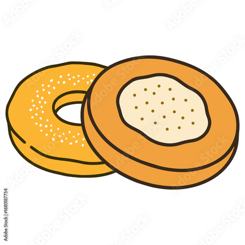 Kiachl pastry Austrian food flat color vector illustration template design