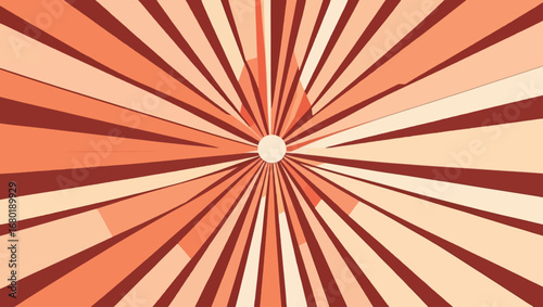Radial burst abstract vector illustration warm hues energetic pattern scalable graphic design