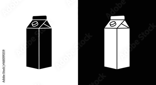 An outline style milk or juice carton, a modern and simple icon for grocery products, packaging design, and healthy drinks.