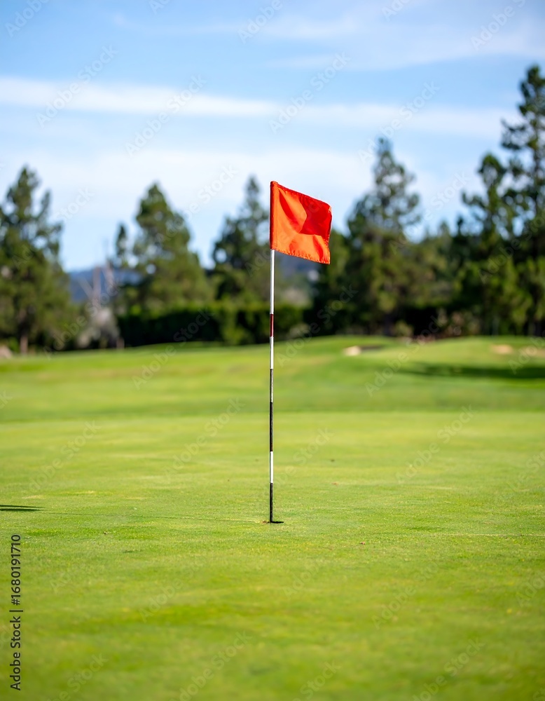 Obraz premium Golf flag on a green