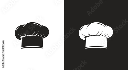 An outline style chef hat, a modern and clean icon for a culinary school, a restaurant brand, or a cooking competition.