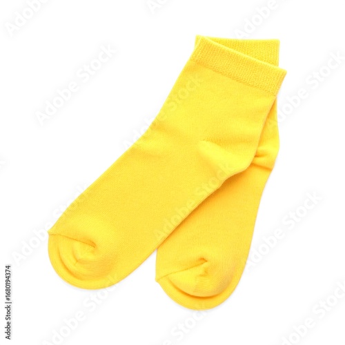 Pair of bright yellow socks