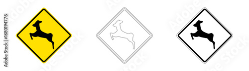 Wild Animals Traffic Sign PO-6 in Vector Format