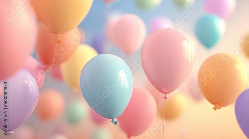 Pastel balloons float in a soft sky (1)