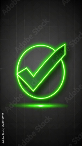 Neon green check mark icon
