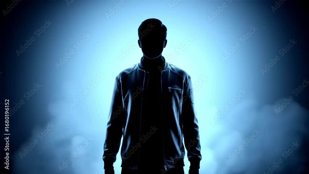 Silhouette person standing light gradient
