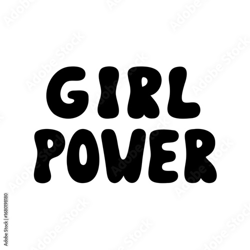 Bold 'Girl Power' Text Design Emphasizing Female Empowerment and Solidarity Movement