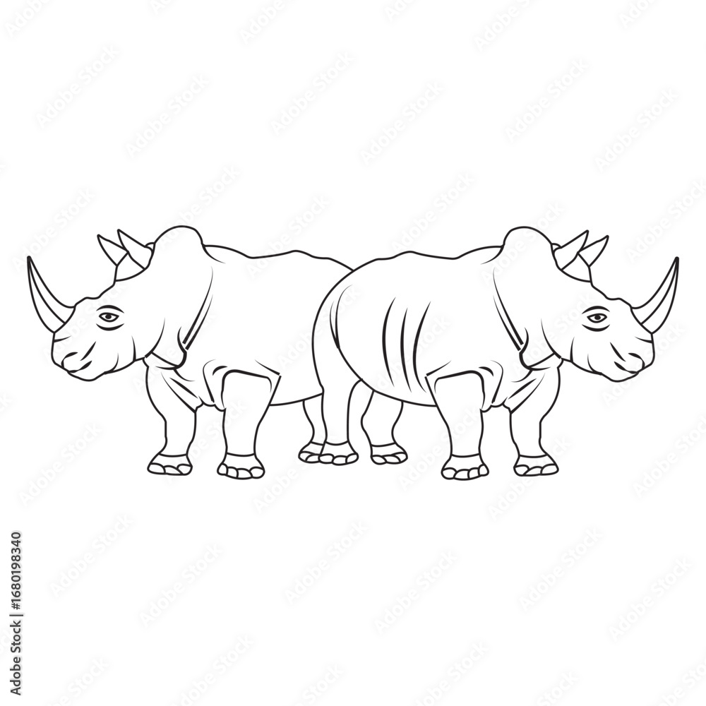 Fototapeta premium one-horned rhinoceros icon design