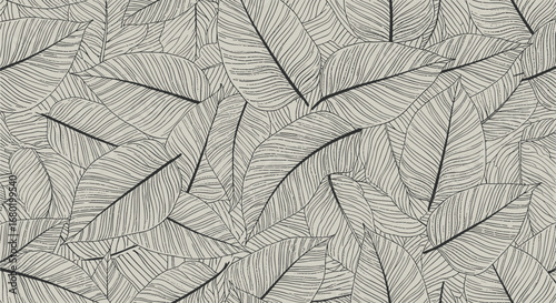 Elegant botanical leaf pattern wallpaper design for modern interior decor and natural aesthetics