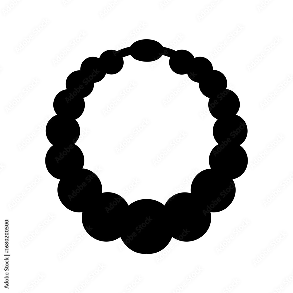 Obraz premium Black silhouette of a bead necklace, a luxurious piece of jewelry