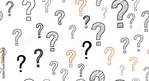 Puzzling questions, curiosity, and uncertainty expressed through a pattern of hand-drawn question marks