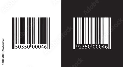 An outline style of a barcode, a modern and clean icon for e-commerce, logistics, and retail management software.